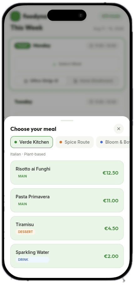2. Selecteer je gerechten 🥗
